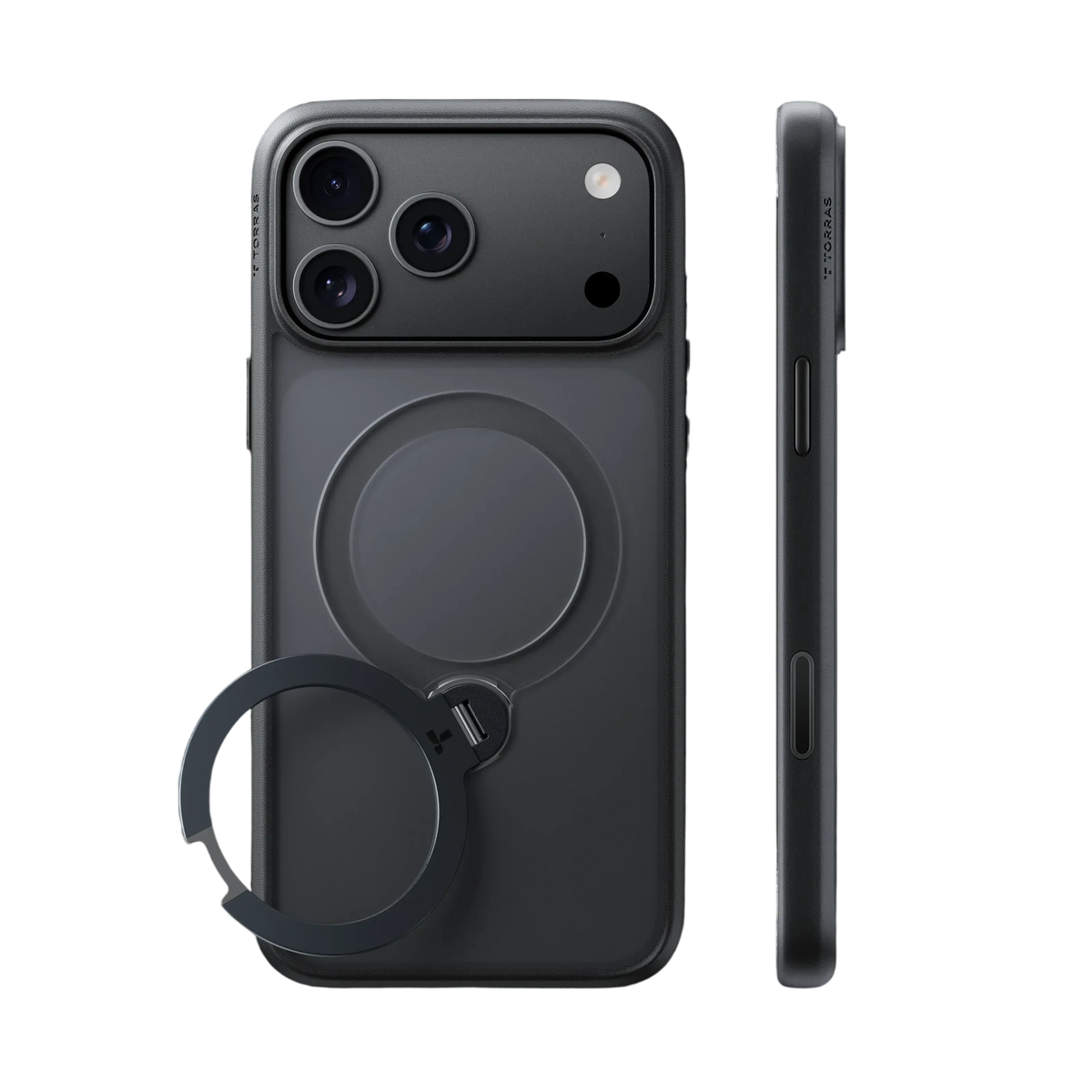Torras Ostand Q3 Spin Case for iPhone 18 Pro - Black #color_black