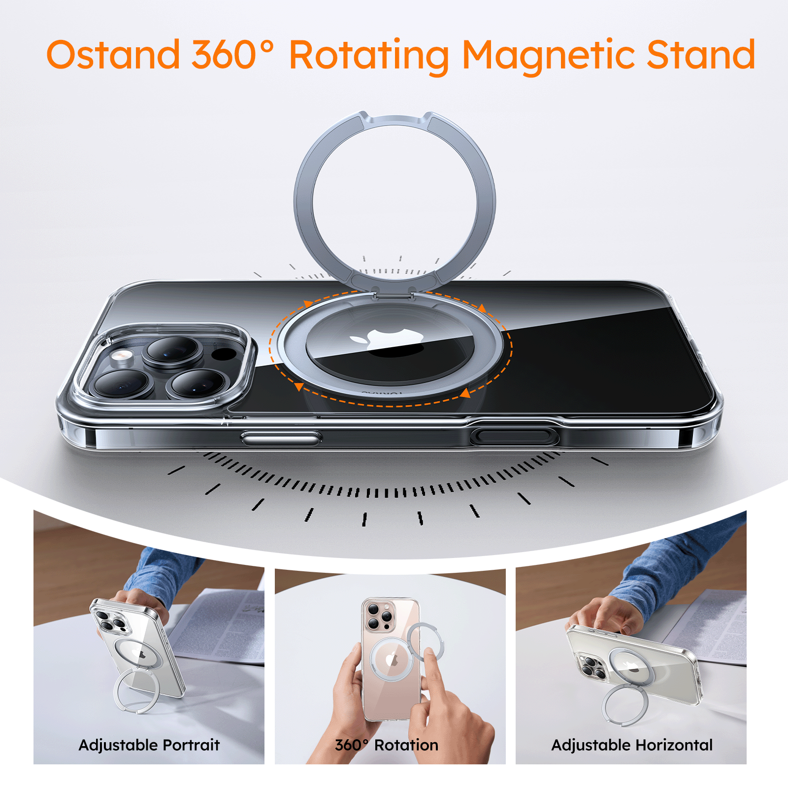 TOORAS Ostand Pro 360° Rotate Stand MagSafe Case for iPhone 16 Pro