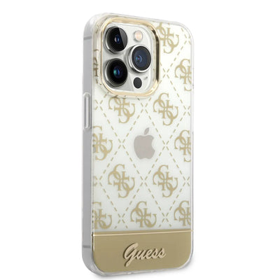 حافظة Guess الصلبة لـ iPhone 14 Pro - ذهبي