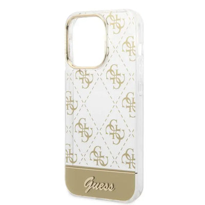حافظة Guess الصلبة لـ iPhone 14 Pro - ذهبي