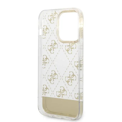 حافظة Guess الصلبة لـ iPhone 14 Pro - ذهبي