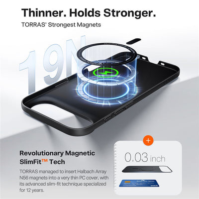حافظة TORRAS SlimFit MagSafe سوداء لهاتف iPhone 17 Pro Max / 17 Pro / Air / 17