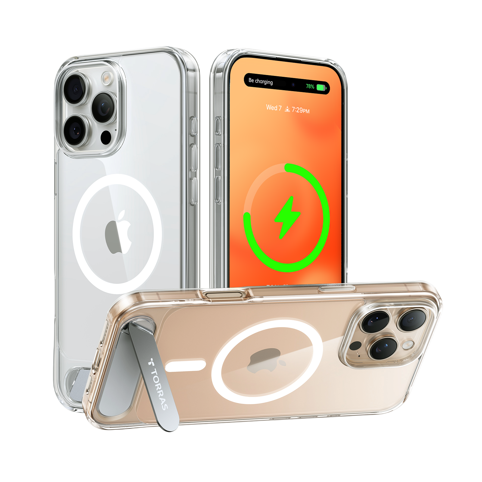 TORRAS Pstand Horizontal and Vertical Kickstand MagSafe Case for iPhone 16 Pro