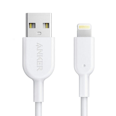 كابل Anker PowerLine II من USB-A إلى Lightning بطول 1.8 متر - أبيض مع ضمان رسمي لمدة 18 شهراً