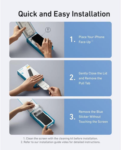 واقي شاشة Anker Easy Fit (ShieldX Glass) لـ iPhone 16 Pro (عبوة من قطعتين)