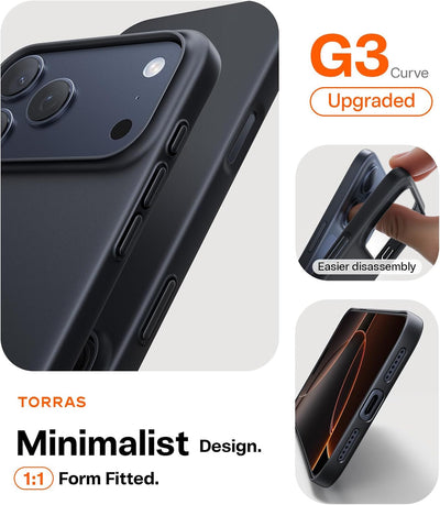 حافظة TORRAS SlimFit MagSafe سوداء لهاتف iPhone 17 Pro Max / 17 Pro / Air / 17