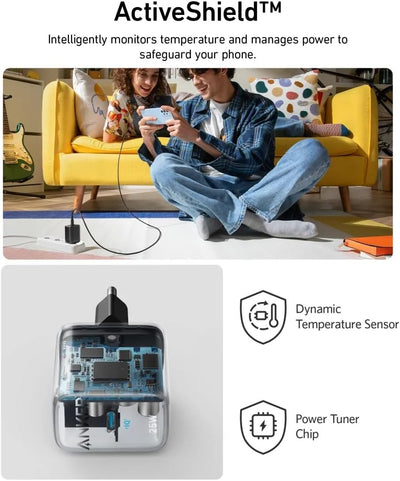 شاحن Anker 312 Ace بقدرة 25 واط بقابس ثنائي السنون مع ضمان 18 شهرًا