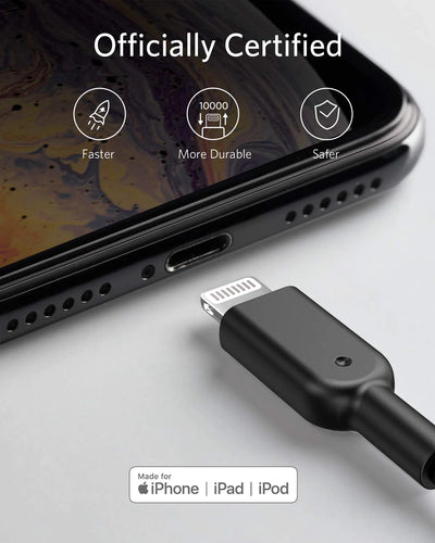 Anker Powerline II USB-A to Lightning Cable 0.9m - Black with 18 months official warranty