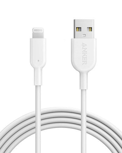 كابل Anker PowerLine II من USB-A إلى Lightning بطول 1.8 متر - أبيض مع ضمان رسمي لمدة 18 شهراً