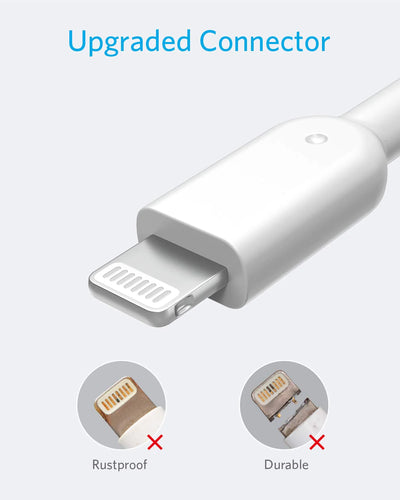 كابل Anker PowerLine II من USB-A إلى Lightning بطول 1.8 متر - أبيض مع ضمان رسمي لمدة 18 شهراً