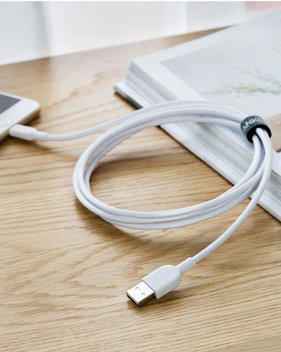 كابل Anker PowerLine II من USB-A إلى Lightning بطول 1.8 متر - أبيض مع ضمان رسمي لمدة 18 شهراً