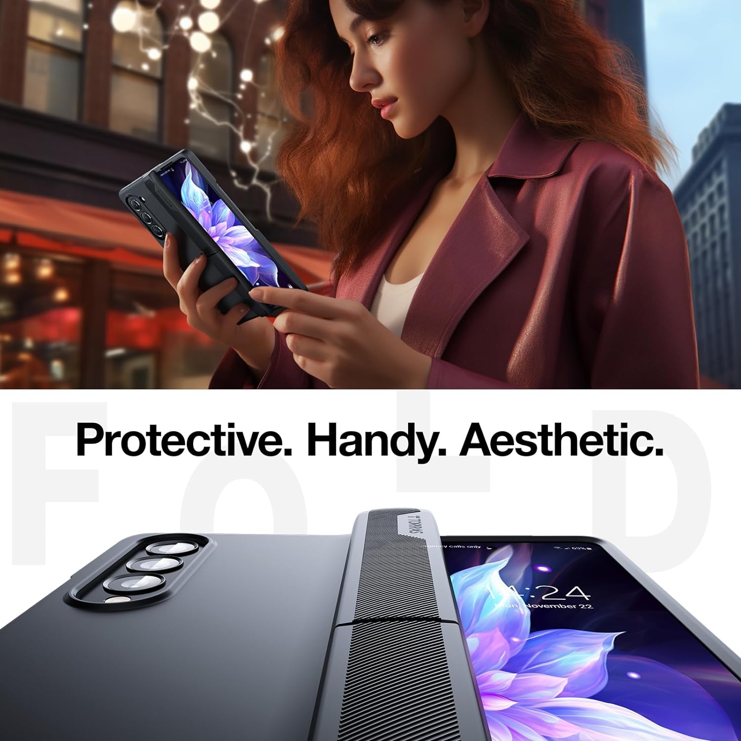 حافظة TORRAS Armor Stand لهاتف Galaxy Z Fold 6 [حماية مفصلية بمواصفات عسكرية]