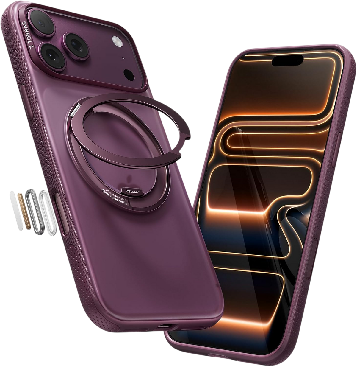 Torras Ostand O3 Light Case for iPhone 18 Pro Max - Burgundy #color_burgundy