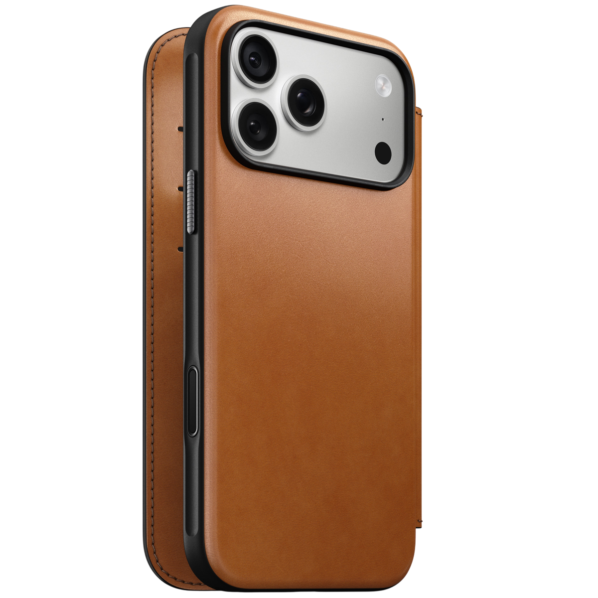 Nomad Modern Leather Folio Case for iPhone 18 Pro Max - Saddle (Horween) #color_saddle-horween