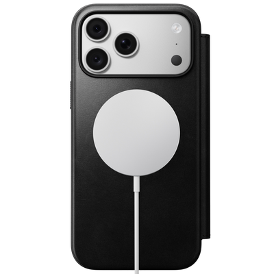 Nomad Modern Leather Folio Case for iPhone 18 Pro Max - Black (Horween), view 3 #color_black-horween