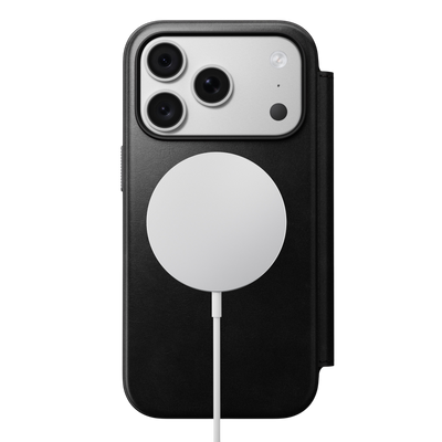Nomad Modern Leather Folio Case for iPhone 18 Pro - Black (Horween), view 3 #color_black-horween