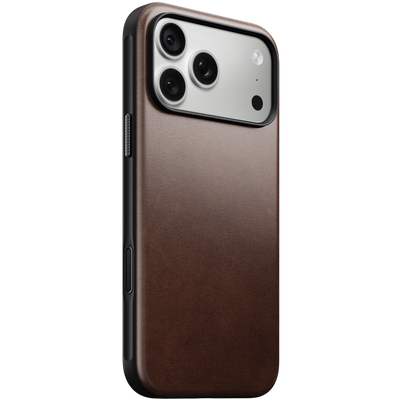 Nomad Modern Leather Case for iPhone 18 Pro Max - Rustic Brown (Horween) 