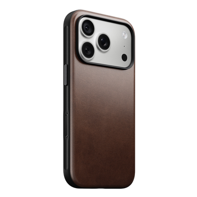 Nomad Modern Leather Case for iPhone 18 Pro - Rustic Brown (Horween) 