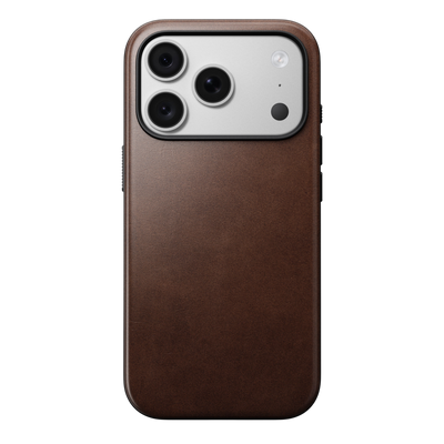 Nomad Modern Leather Case for iPhone 18 Pro - Rustic Brown (Horween), view 3 