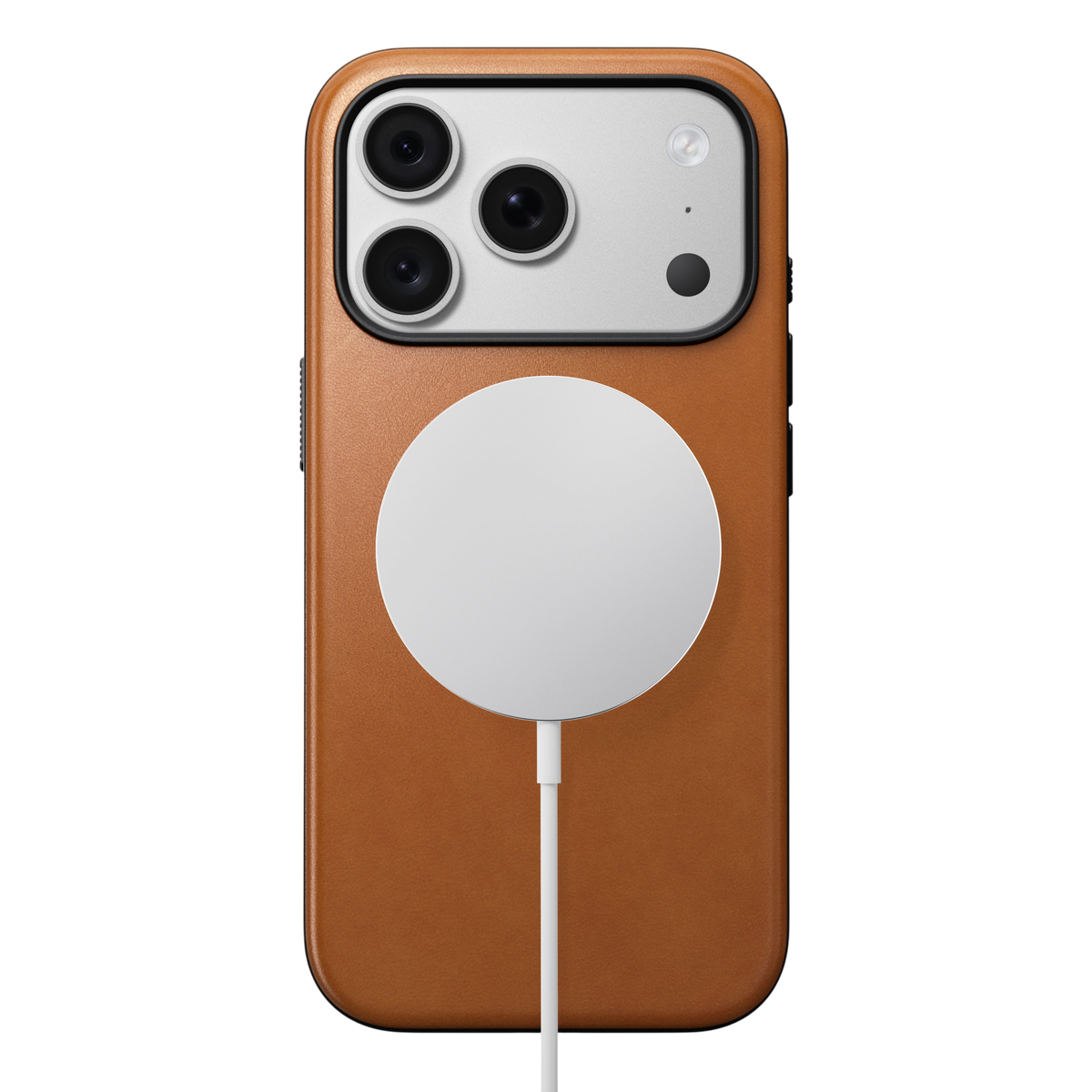 Nomad Modern Leather Case for iPhone 18 Pro - Saddle (Horween), view 2 