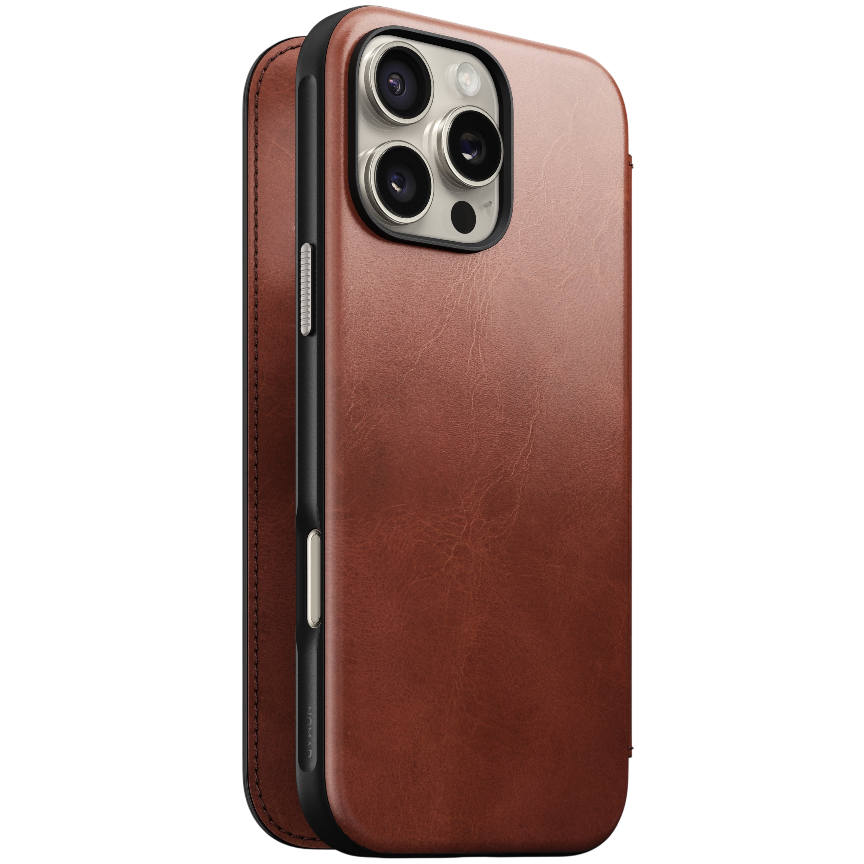 Nomad Modern Leather Folio Case for iPhone 16 Pro Max (Nomad Leather)