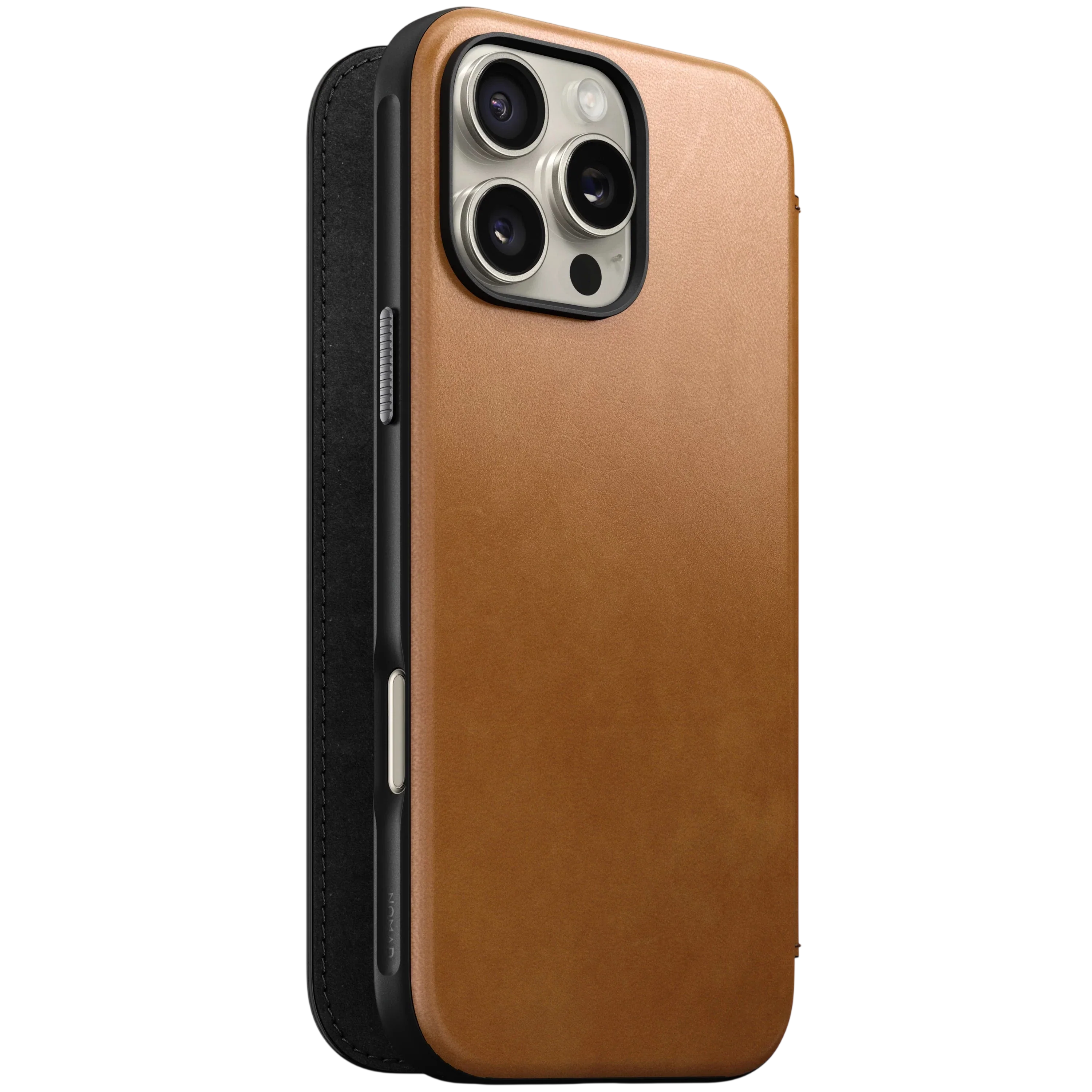 Nomad Modern Leather Folio Case for iPhone 16 Pro Max - English Tan