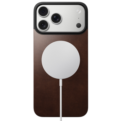 Nomad Mag Leather Back Case for iPhone 17 Pro Max - Rustic Brown 