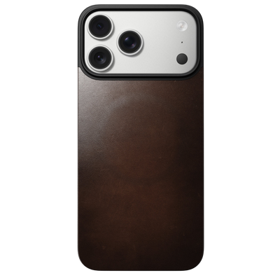Nomad Mag Leather Back Case for iPhone 17 Pro Max - Rustic Brown 