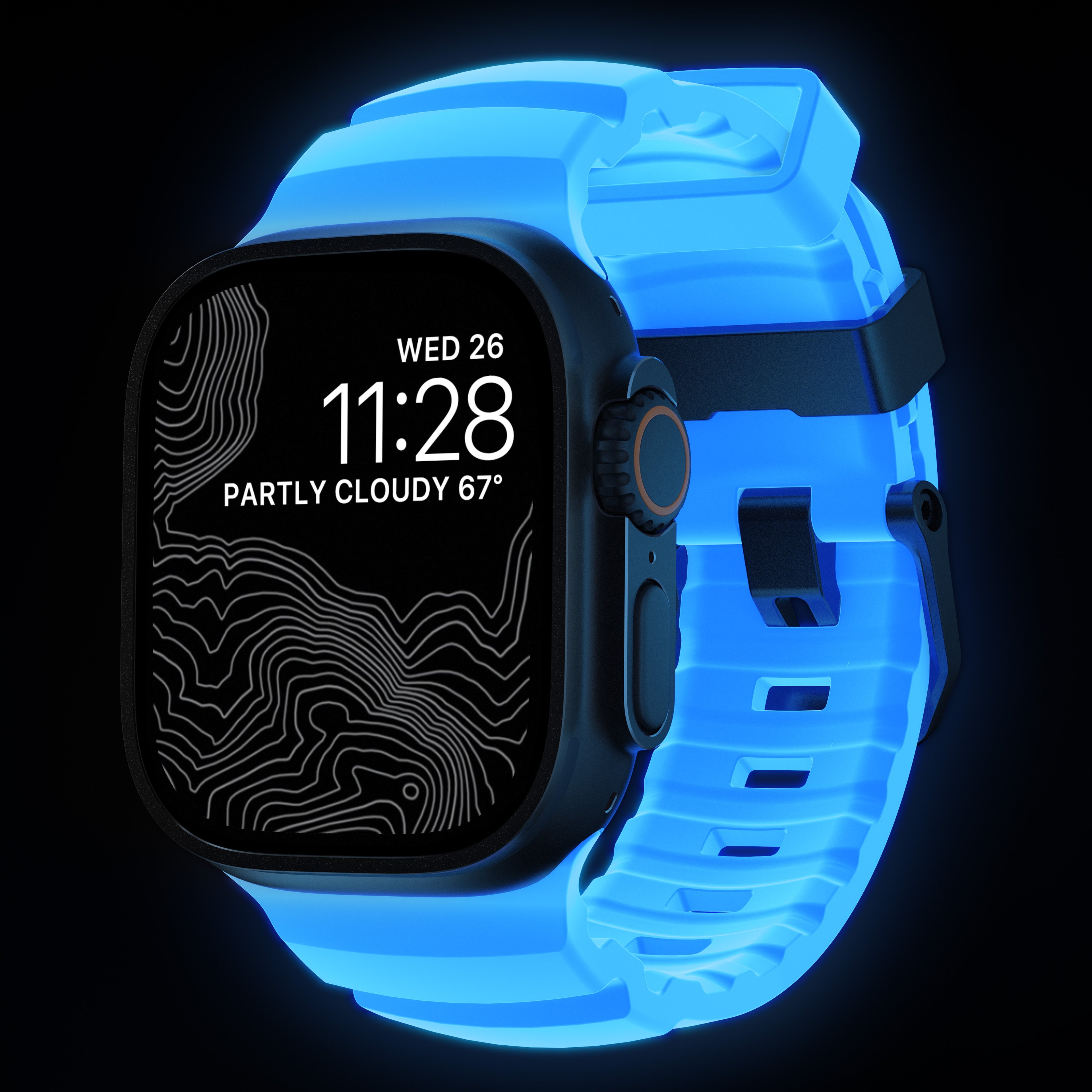 Nomad Rocky Point Band for Apple Watch 49mm / 46mm / 45mm - Icy Glow Blue (Special Edition)