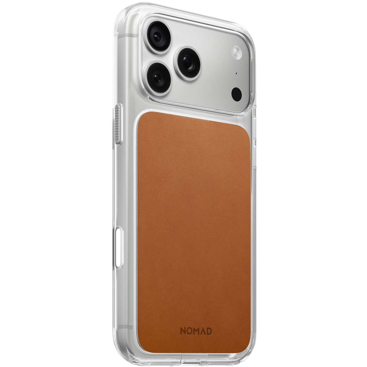 Nomad Clear Leather Case for iPhone 18 Pro Max - Saddle 