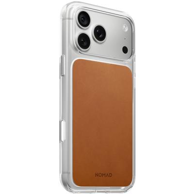 Nomad Clear Leather Case for iPhone 18 Pro Max - Saddle 