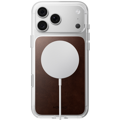 Nomad Clear Leather Case for iPhone 18 Pro Max - Rustic Brown, view 2 