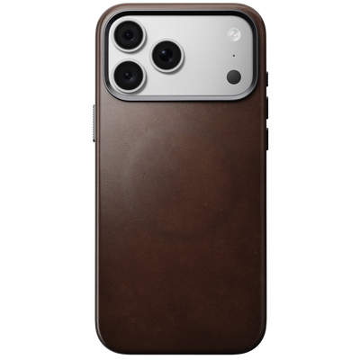 Nomad Traditional Leather Case for iPhone 18 Pro Max - Rustic Brown (Horween), view 3 #color_rustic-brown-horween