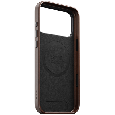 Nomad Traditional Leather Case for iPhone 18 Pro Max - Rustic Brown (Horween), view 4 #color_rustic-brown-horween