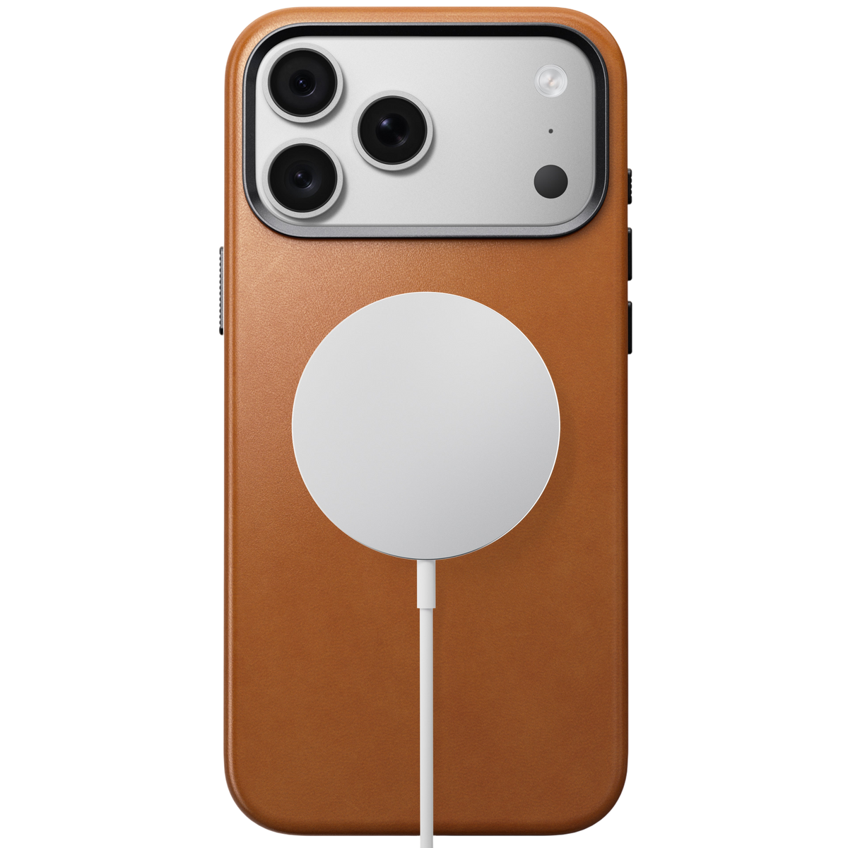 Nomad Traditional Leather Case for iPhone 18 Pro Max - Saddle (Horween), view 2 #color_saddle-horween