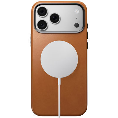 Nomad Traditional Leather Case for iPhone 18 Pro Max - Saddle (Horween), view 2 #color_saddle-horween