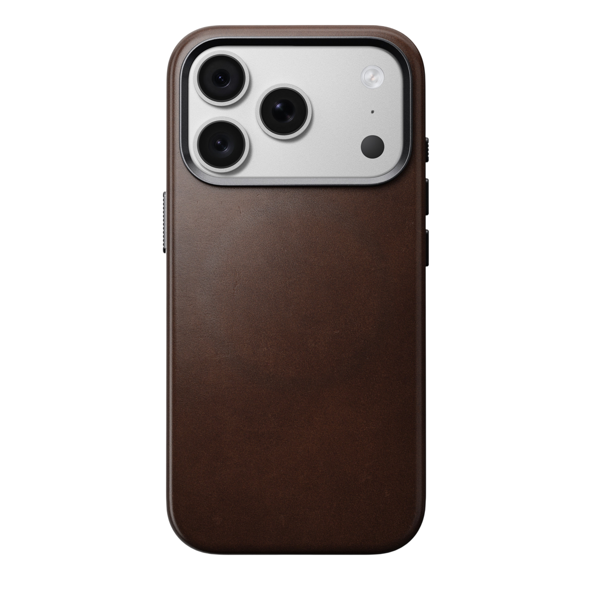 Nomad Traditional Leather Case for iPhone 18 Pro - Rustic Brown (Horween), view 3 #color_rustic-brown-horween