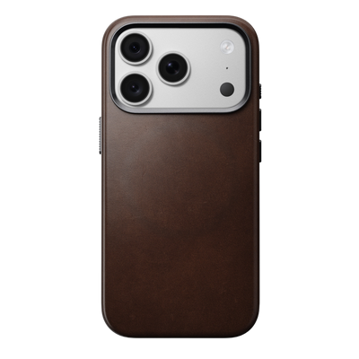 Nomad Traditional Leather Case for iPhone 18 Pro - Rustic Brown (Horween), view 3 #color_rustic-brown-horween