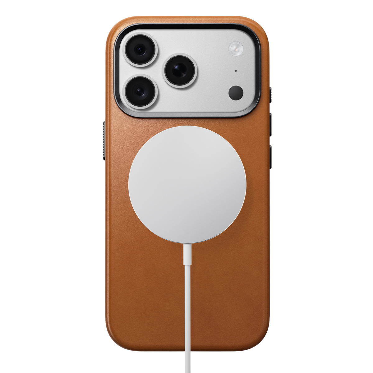 Nomad Traditional Leather Case for iPhone 18 Pro - Saddle (Horween), view 2 #color_saddle-horween