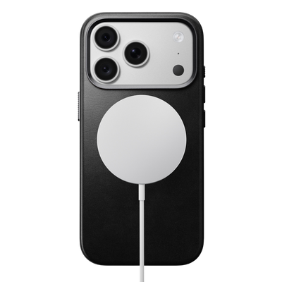 Nomad Traditional Leather Case for iPhone 18 Pro - Black (Horween), view 2 #color_black-horween