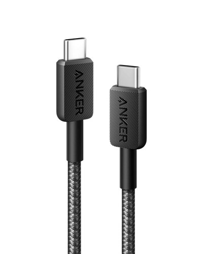 كابل Anker 322 من USB-C إلى USB-C بقدرة 60 واط مجدول 1.8 متر مع ضمان 18 شهرًا