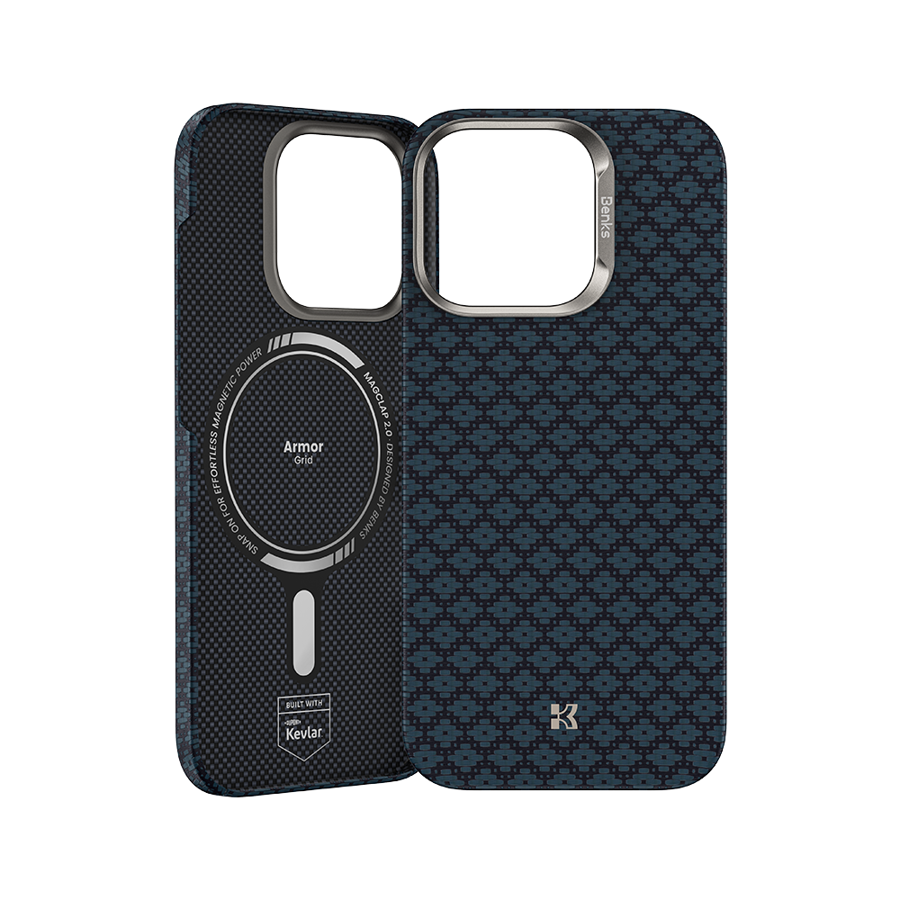 Benks ArmorGrid ArmorAir Case built with Kevlar® for iPhone 16 Pro Max - Azure Blue #pattern_azure-blue