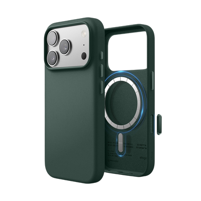 Elago MagLeather Case for iPhone 17 Pro / iPhone 18 Pro - Midnight Green #color_midnight-green