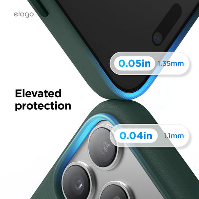 Elago MagLeather Case for iPhone 17 Pro / iPhone 18 Pro - Midnight Green #color_midnight-green