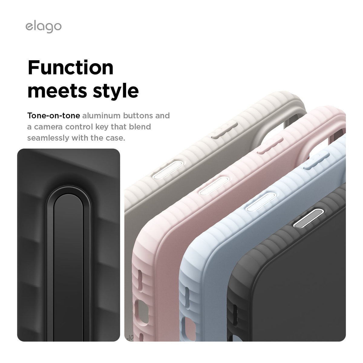 Elago MagRidge Silicone Case for iPhone 17 Pro / iPhone 18 Pro - Black 