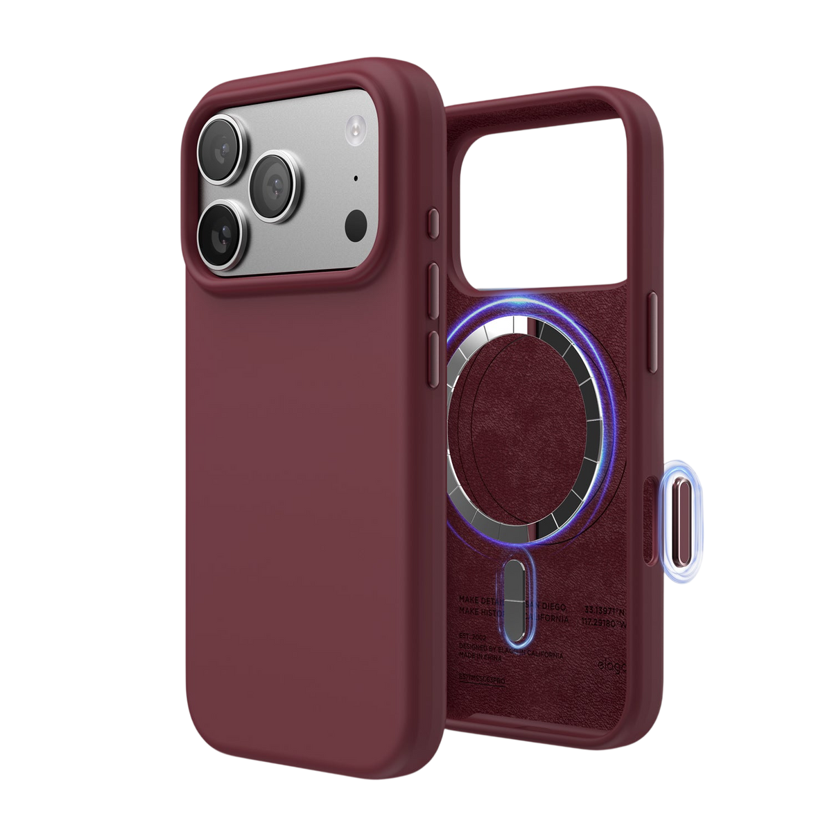 Elago Mag Silicone Case for iPhone 17 Pro / iPhone 18 Pro - Burgundy #color_burgundy