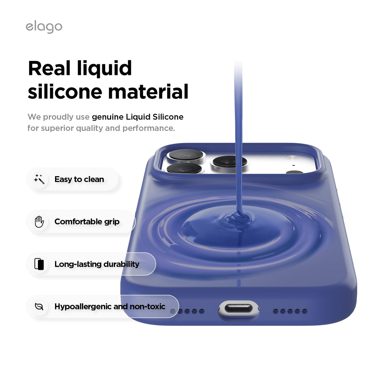 Elago Mag Silicone Case for iPhone 17 Pro / iPhone 18 Pro - Cobalt Blue #color_cobalt-blue