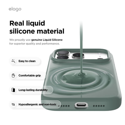 Elago Mag Silicone Case for iPhone 17 Pro / iPhone 18 Pro - Midnight Green #color_midnight-green