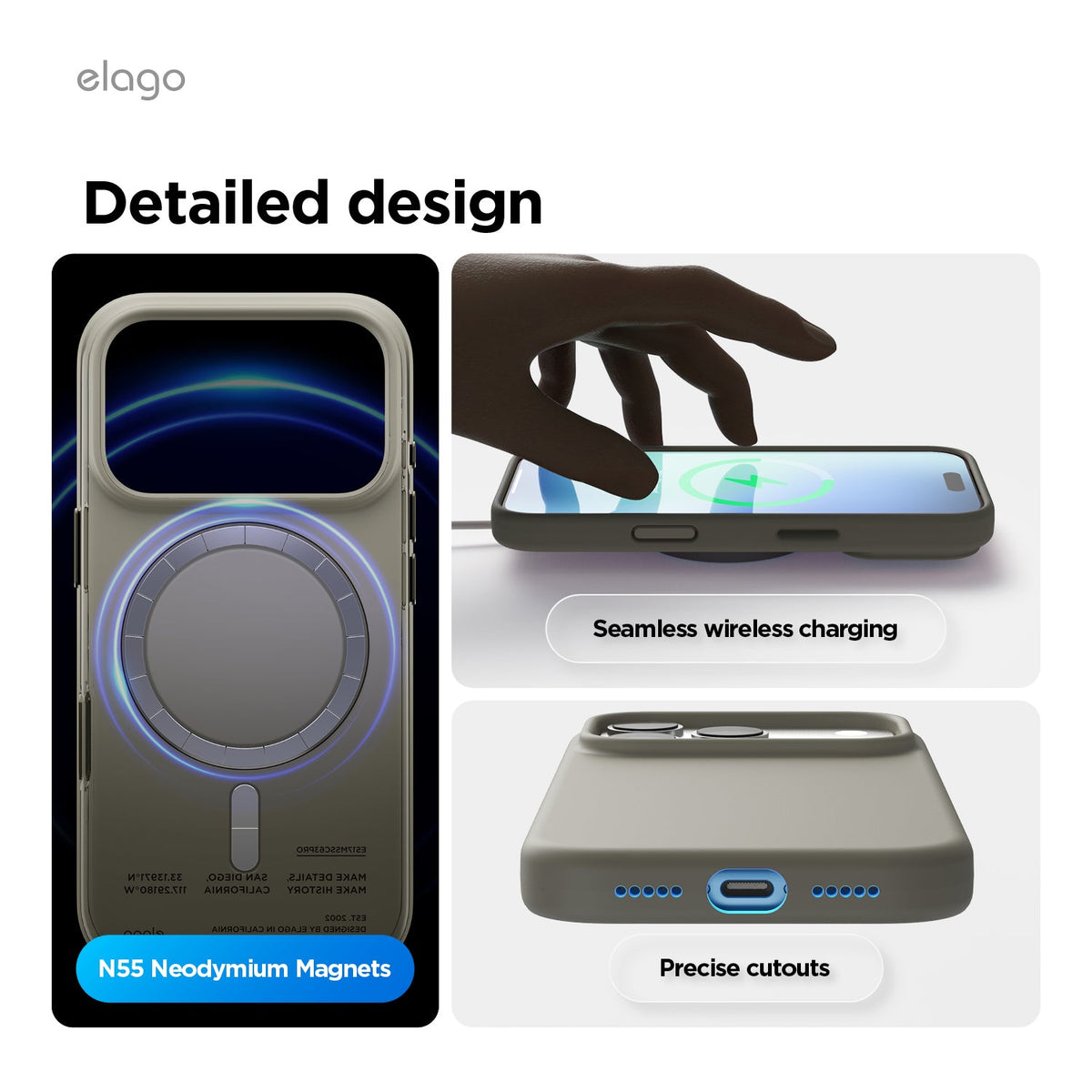 Elago Mag Silicone Case for iPhone 17 Pro / iPhone 18 Pro - Medium Grey #color_medium-grey