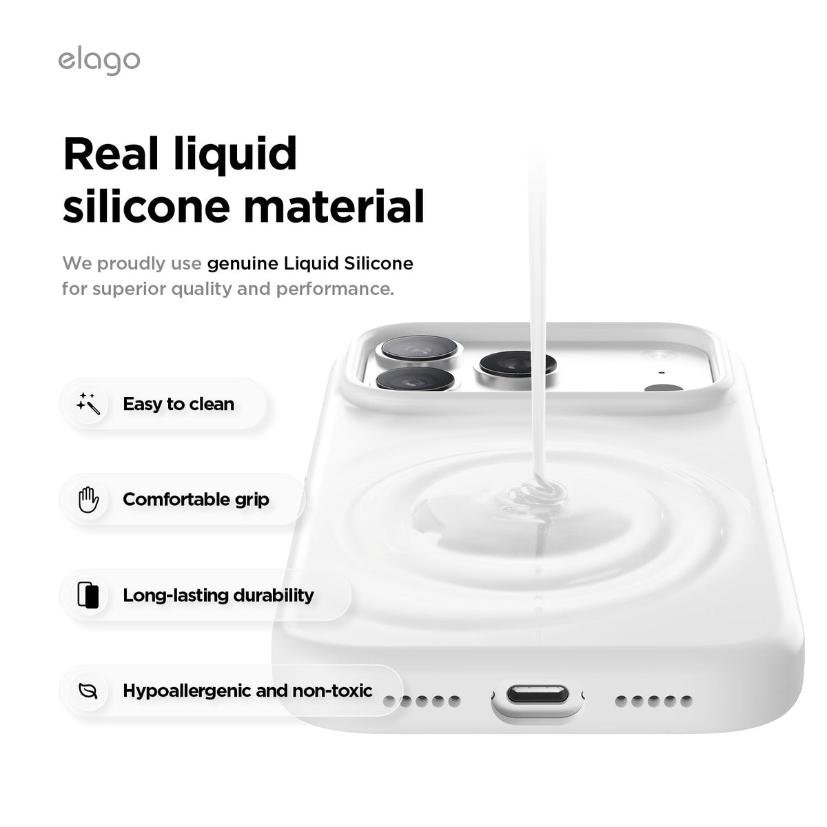 Elago Mag Silicone Case for iPhone 17 Pro / iPhone 18 Pro - White #color_white